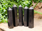 Polished Black Basalt Points x 5 From Antsirabe, Madagascar - Toprock Gemstones and Minerals 