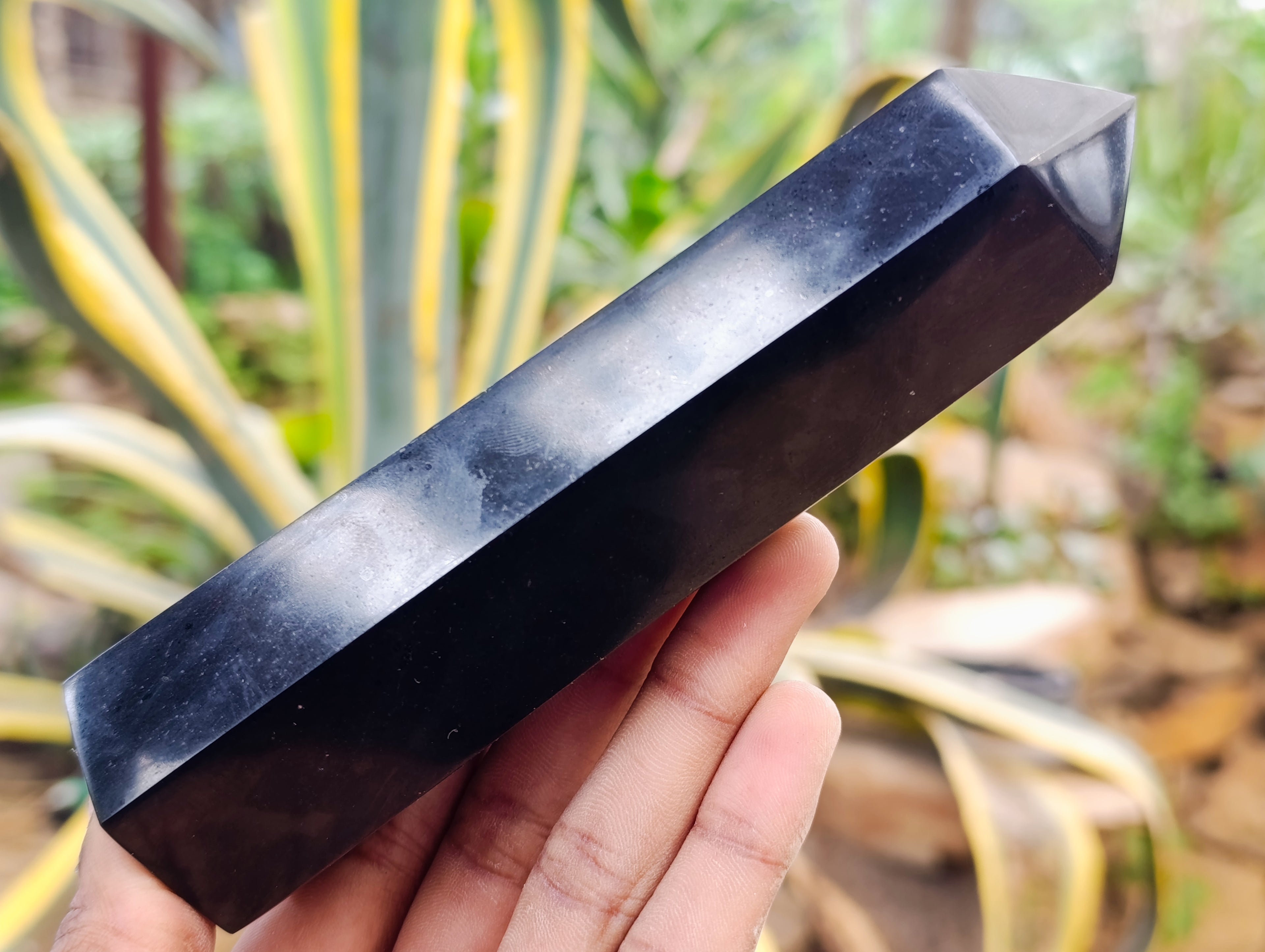 Polished Black Basalt Points x 5 From Antsirabe, Madagascar - Toprock Gemstones and Minerals 