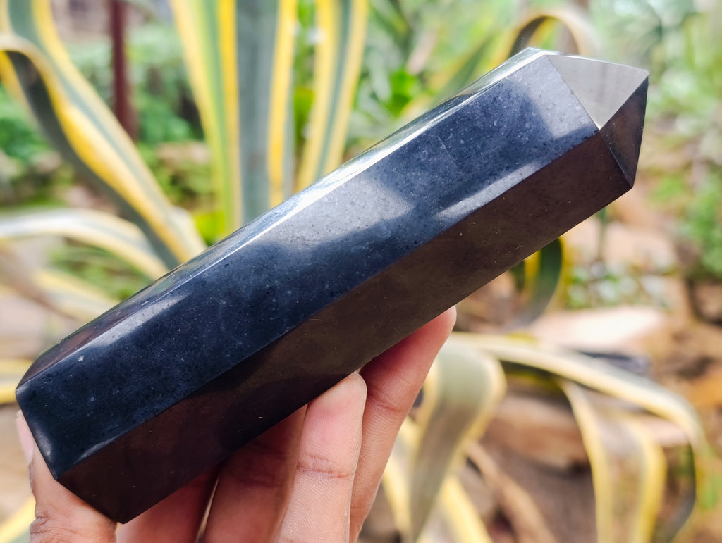 Polished Black Basalt Points x 5 From Antsirabe, Madagascar - Toprock Gemstones and Minerals 