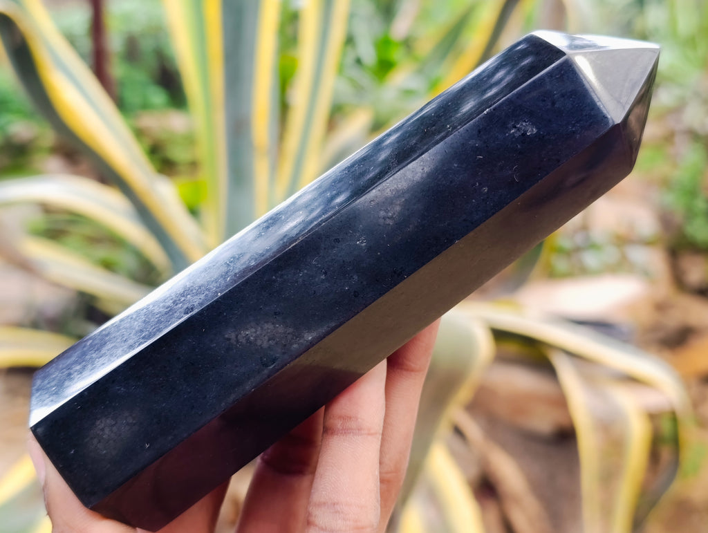 Polished Black Basalt Points x 5 From Antsirabe, Madagascar - Toprock Gemstones and Minerals 