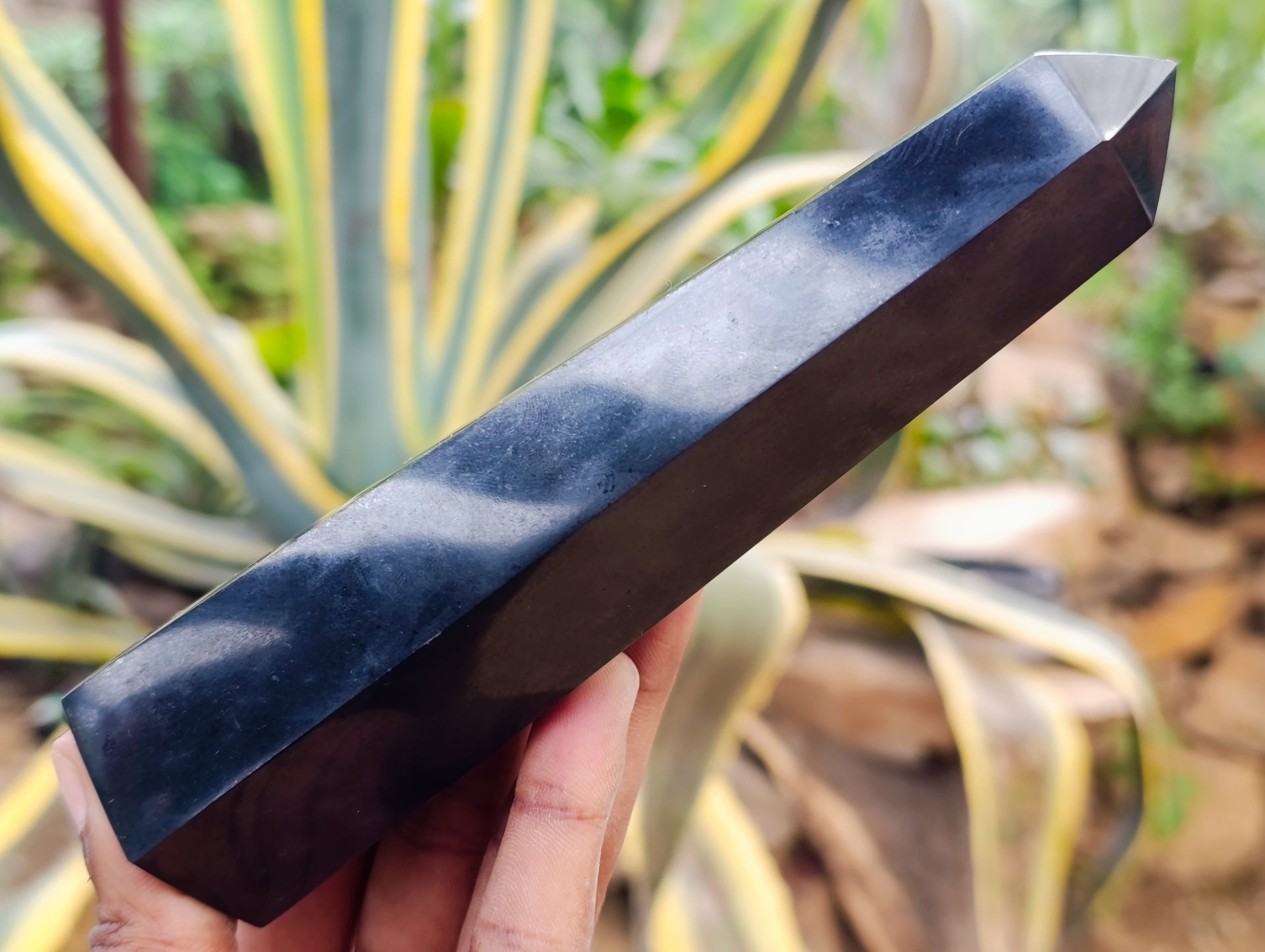 Polished Black Basalt Points x 5 From Antsirabe, Madagascar - Toprock Gemstones and Minerals 