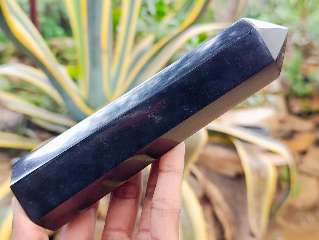 Polished Black Basalt Points x 5 From Antsirabe, Madagascar - Toprock Gemstones and Minerals 