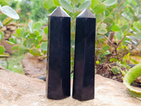 Polished Black Basalt Points x 5 From Antsirabe, Madagascar