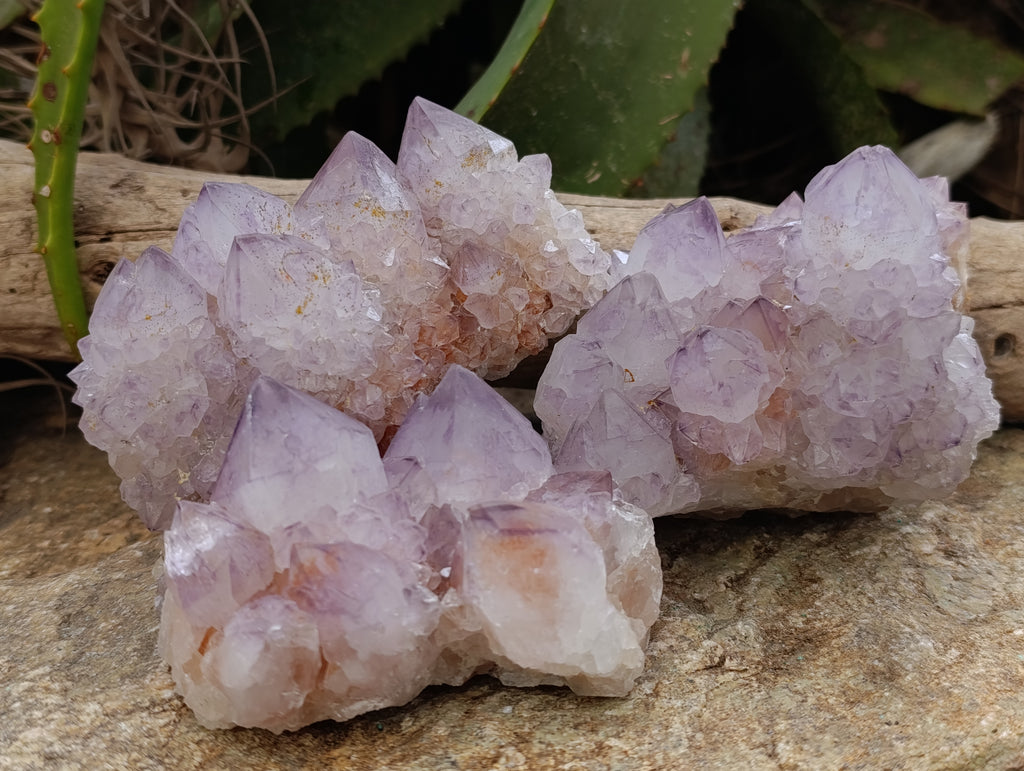 Natural Dark Purple Amethyst Spirit Quartz Clusters x 3 From Boekenhouthoek, South Africa - Toprock Gemstones and Minerals 