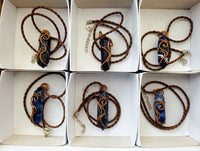 Hand Made Sodalite Copper Wire Wrapped Pendants x 6 From Namibia