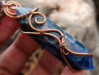 Hand Made Sodalite Copper Wire Wrapped Pendants x 6 From Namibia