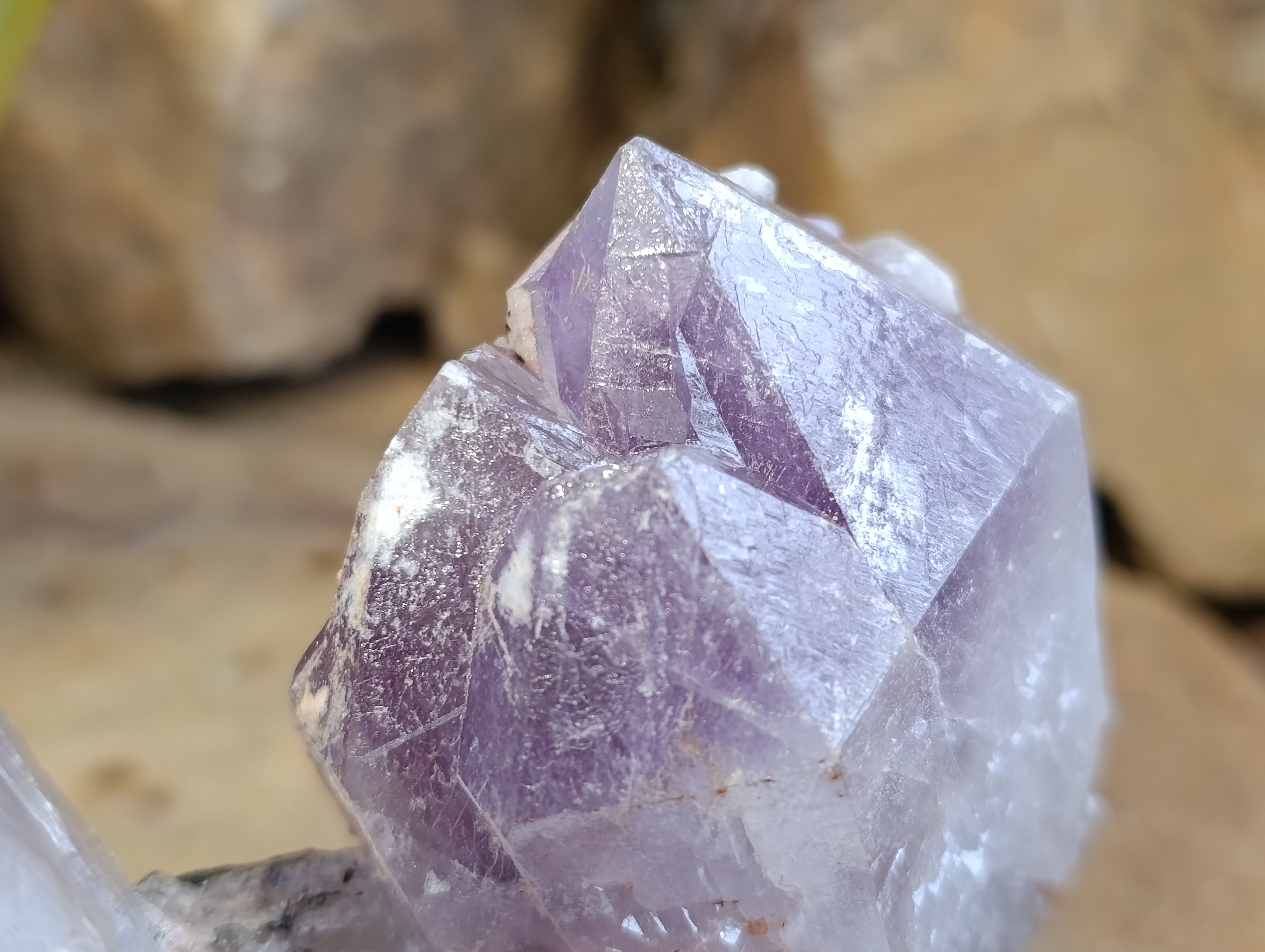 Natural Jacaranda Amethyst Quartz Clusters 6 x from Mumbwa, Zambia - Toprock Gemstones and Minerals 