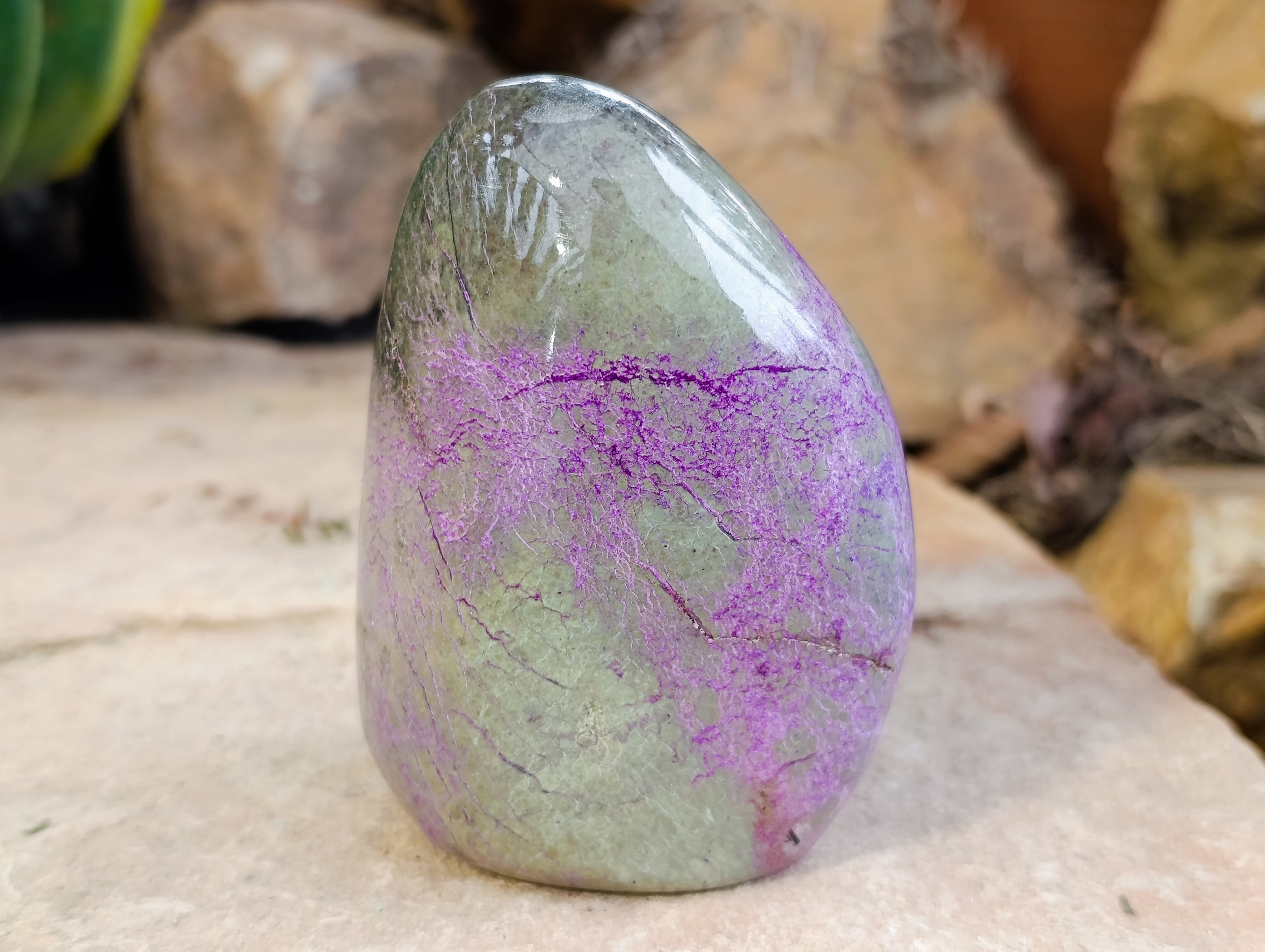 Polished Stichtite Standing Free Forms x 2 From Barberton, South Africa - Toprock Gemstones and Minerals 