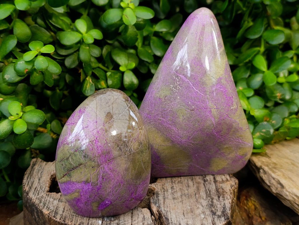 Polished Stichtite Standing Free Forms x 2 From Barberton, South Africa - Toprock Gemstones and Minerals 