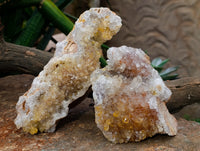Natural Limonite Quartz Clusters x 2 From Solwezi, Zambia - Toprock Gemstones and Minerals 