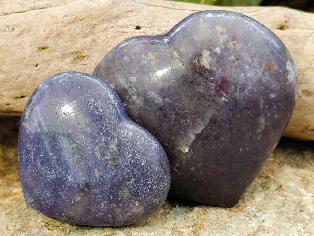 Polished Lepidolite with Pink Rubellite Hearts x 6 From Ambatondrazaka, Madagascar - Toprock Gemstones and Minerals 