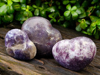 Polished Lepidolite with Pink Rubellite Hearts x 6 From Ambatondrazaka, Madagascar