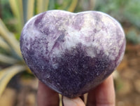 Polished Lepidolite with Pink Rubellite Hearts x 6 From Ambatondrazaka, Madagascar
