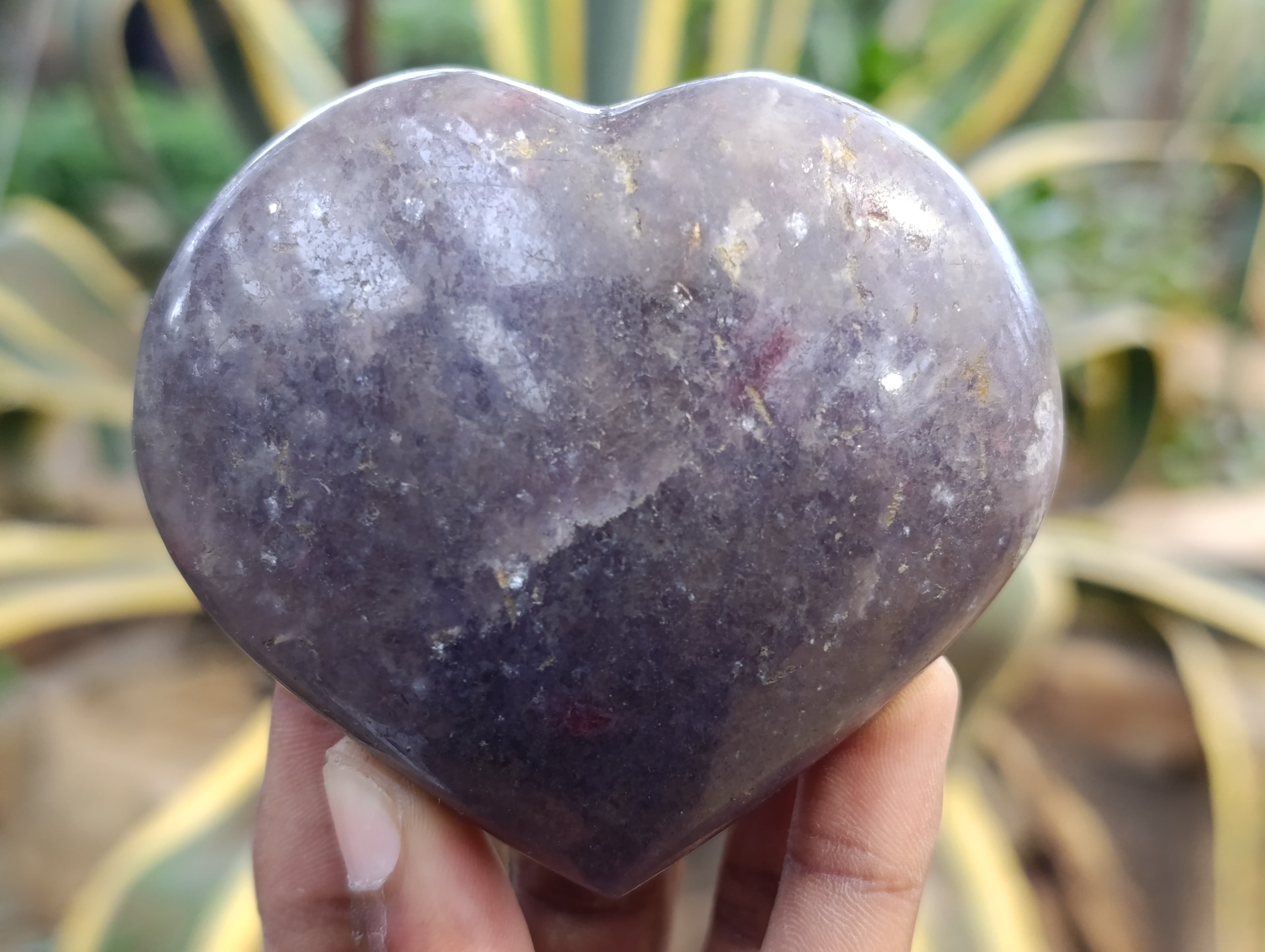 Polished Lepidolite with Pink Rubellite Hearts x 6 From Ambatondrazaka, Madagascar - Toprock Gemstones and Minerals 