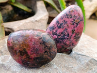 Polished Rhodonite Free Form x 6 From Ambindavato, Madagascar