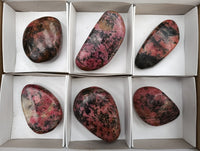 Polished Rhodonite Free Form x 6 From Ambindavato, Madagascar