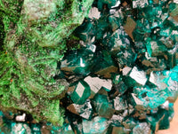 Natural Rare Dioptase and Malachite Specimens x 2 From Likasi, Congo