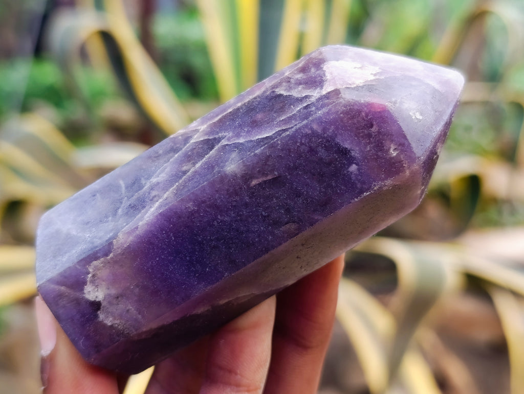 Polished Lepidolite with Pink Rubellite Points x 12 From Ambatondrazaka, Madagascar - Toprock Gemstones and Minerals 