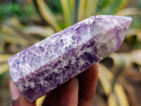 Polished Lepidolite with Pink Rubellite Points x 12 From Ambatondrazaka, Madagascar