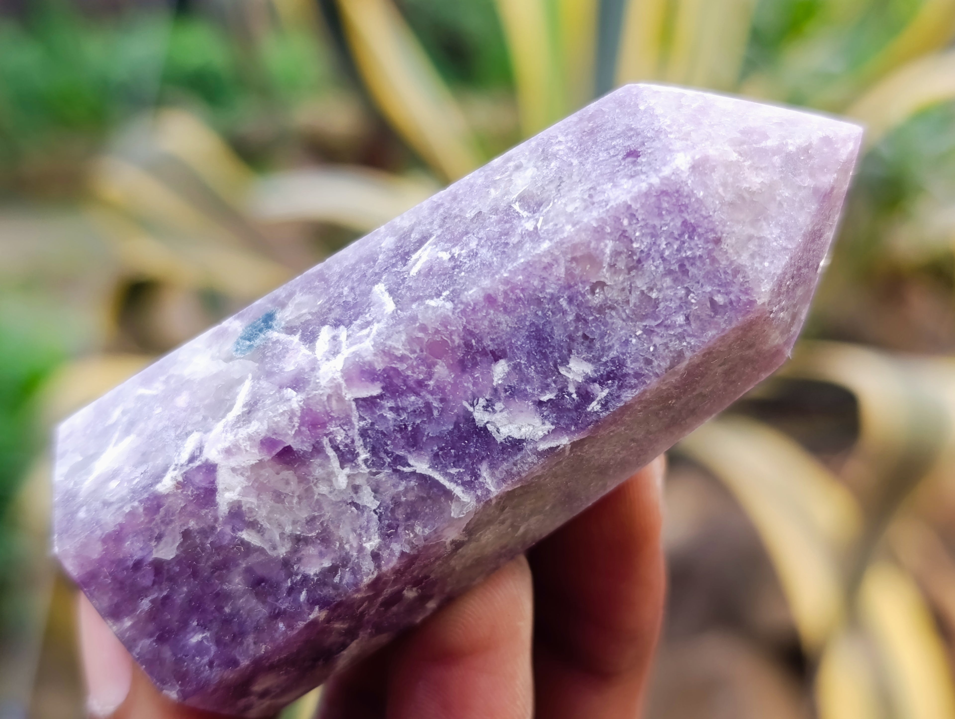 Polished Lepidolite with Pink Rubellite Points x 12 From Ambatondrazaka, Madagascar - Toprock Gemstones and Minerals 