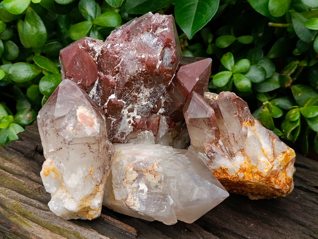 Natural Red Hematoid Quartz Clusters x 4 From Karoi, Zimbabwe - Toprock Gemstones and Minerals 