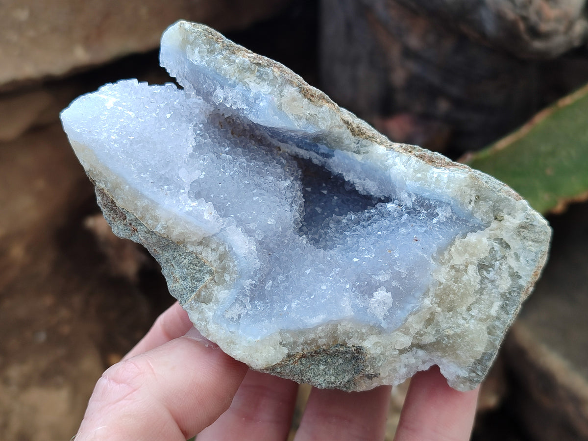 Natural Blue Lace Agate Geode Specimens x 12 From Nsanje, Malawi - Toprock Gemstones and Minerals 