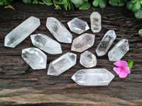 Polished Double Terminated Quartz Crystals x 12 From Madagascar