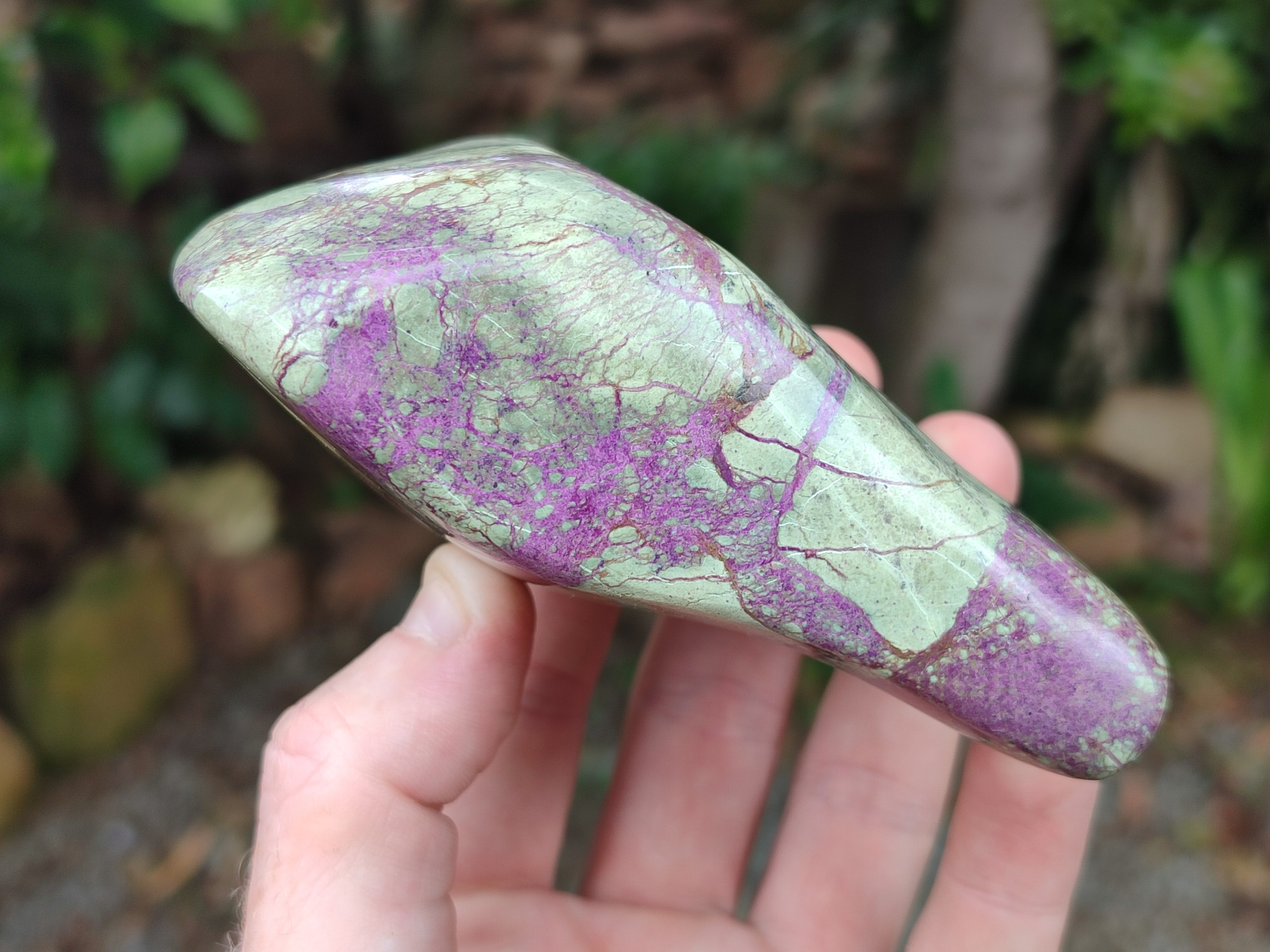 Polished Stichtite Free Forms x 2 From Barberton, South Africa - Toprock Gemstones and Minerals 