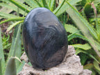 Polished Black Tourmaline Standing Free Form x 2 From Madagascar - Toprock Gemstones and Minerals 