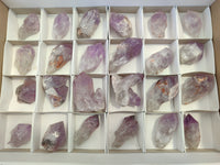 Natural Jacaranda Amethyst Single Quartz Crystals x 24 From Mumbwa, Zambia
