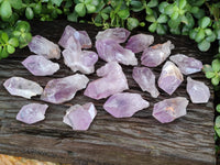 Natural Jacaranda Amethyst Single Quartz Crystals x 24 From Mumbwa, Zambia