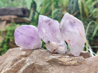 Natural Jacaranda Amethyst Single Quartz Crystals x 24 From Mumbwa, Zambia