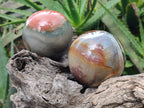 Polished Polychrome Jasper Spheres x 2 From Northwest Coast, Madagascar - Toprock Gemstones and Minerals 