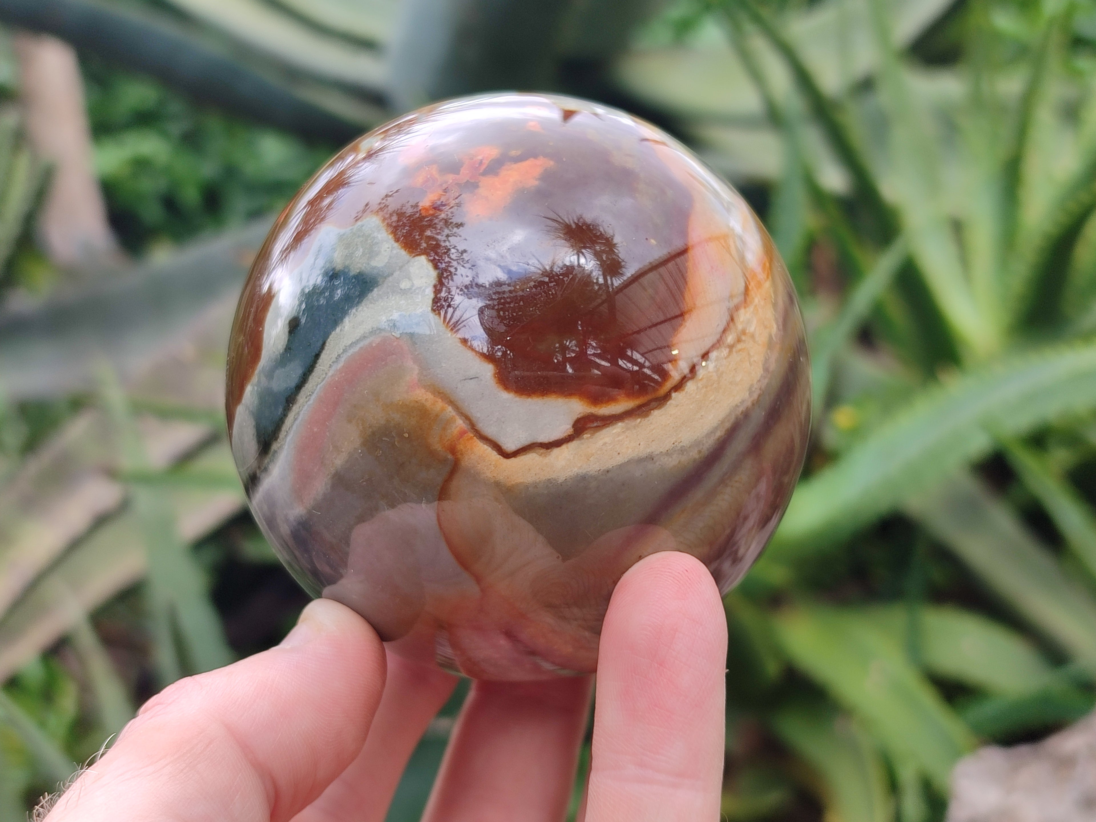 Polished Polychrome Jasper Spheres x 2 From Northwest Coast, Madagascar - Toprock Gemstones and Minerals 