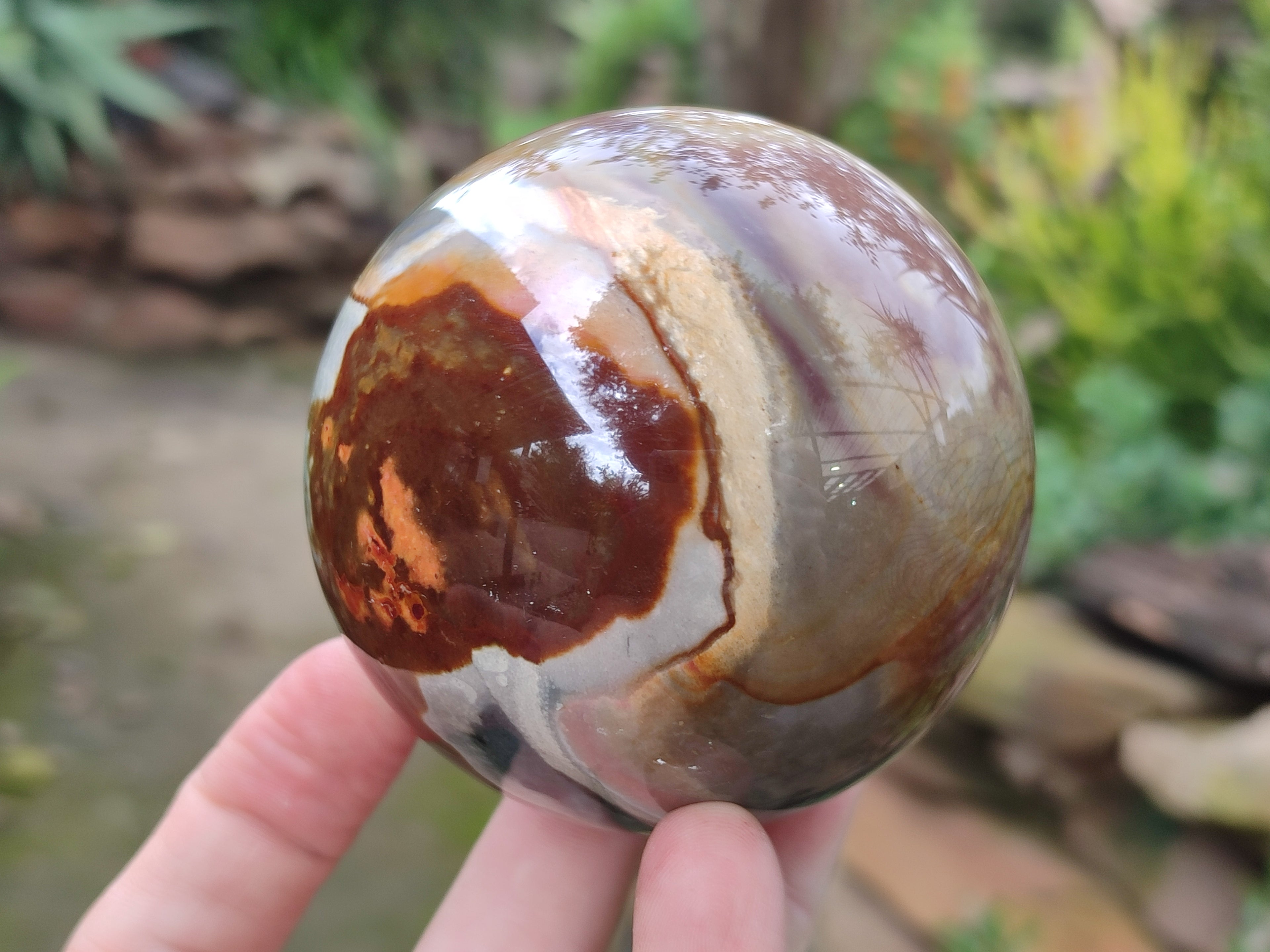 Polished Polychrome Jasper Spheres x 2 From Northwest Coast, Madagascar - Toprock Gemstones and Minerals 