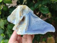Polished Blue Lace Agate Geodes x 2 From Nsanje, Malawi