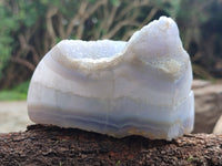 Polished Blue Lace Agate Geodes x 2 From Nsanje, Malawi