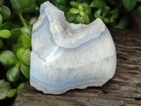 Polished Blue Lace Agate Geodes x 2 From Nsanje, Malawi