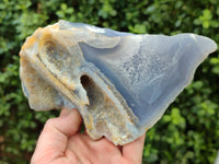 Polished Blue Lace Agate Geodes x 2 From Nsanje, Malawi