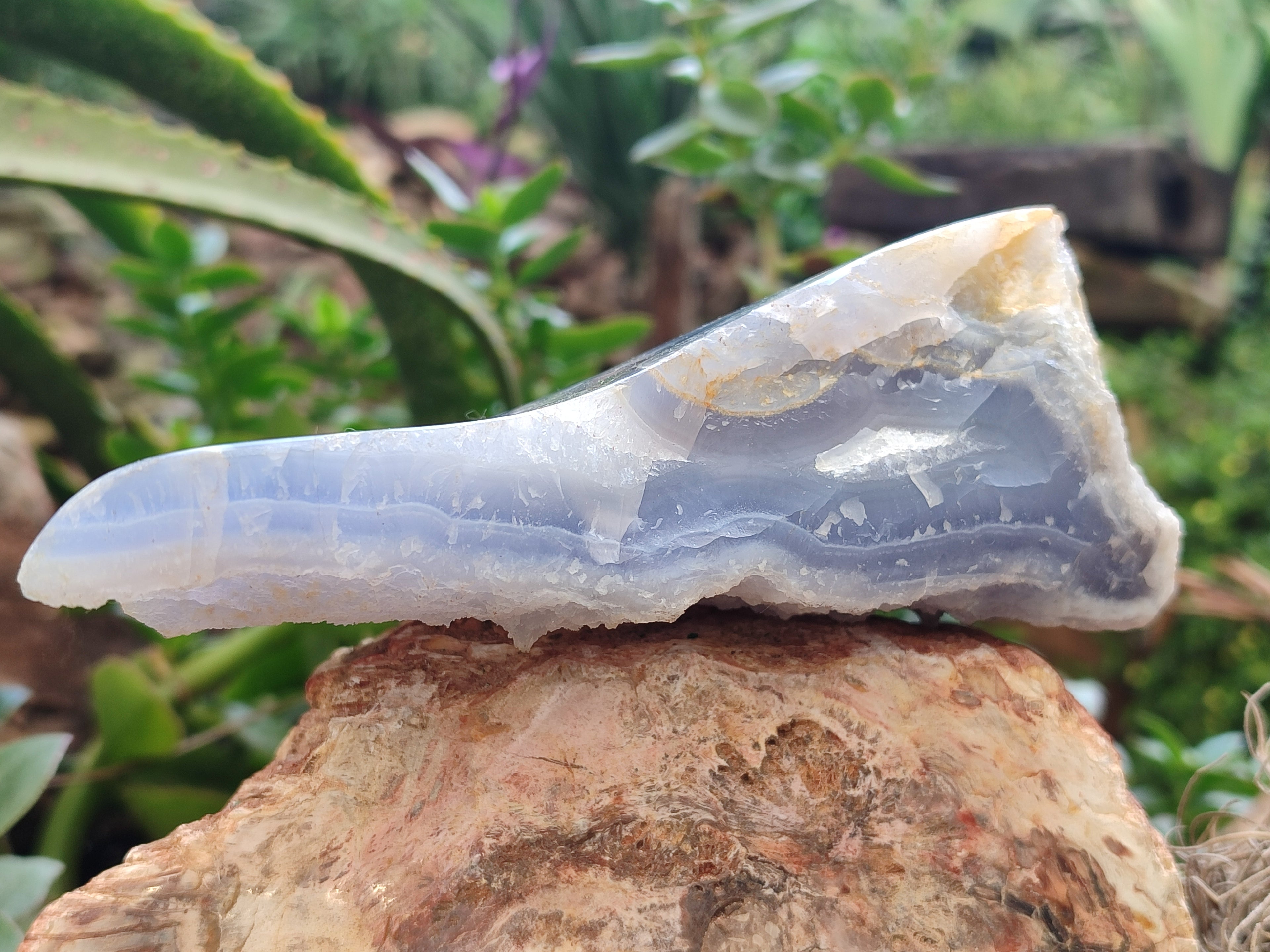 Polished Blue Lace Agate Geodes x 2 From Nsanje, Malawi - Toprock Gemstones and Minerals 