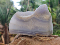 Polished Blue Lace Agate Geodes x 2 From Nsanje, Malawi