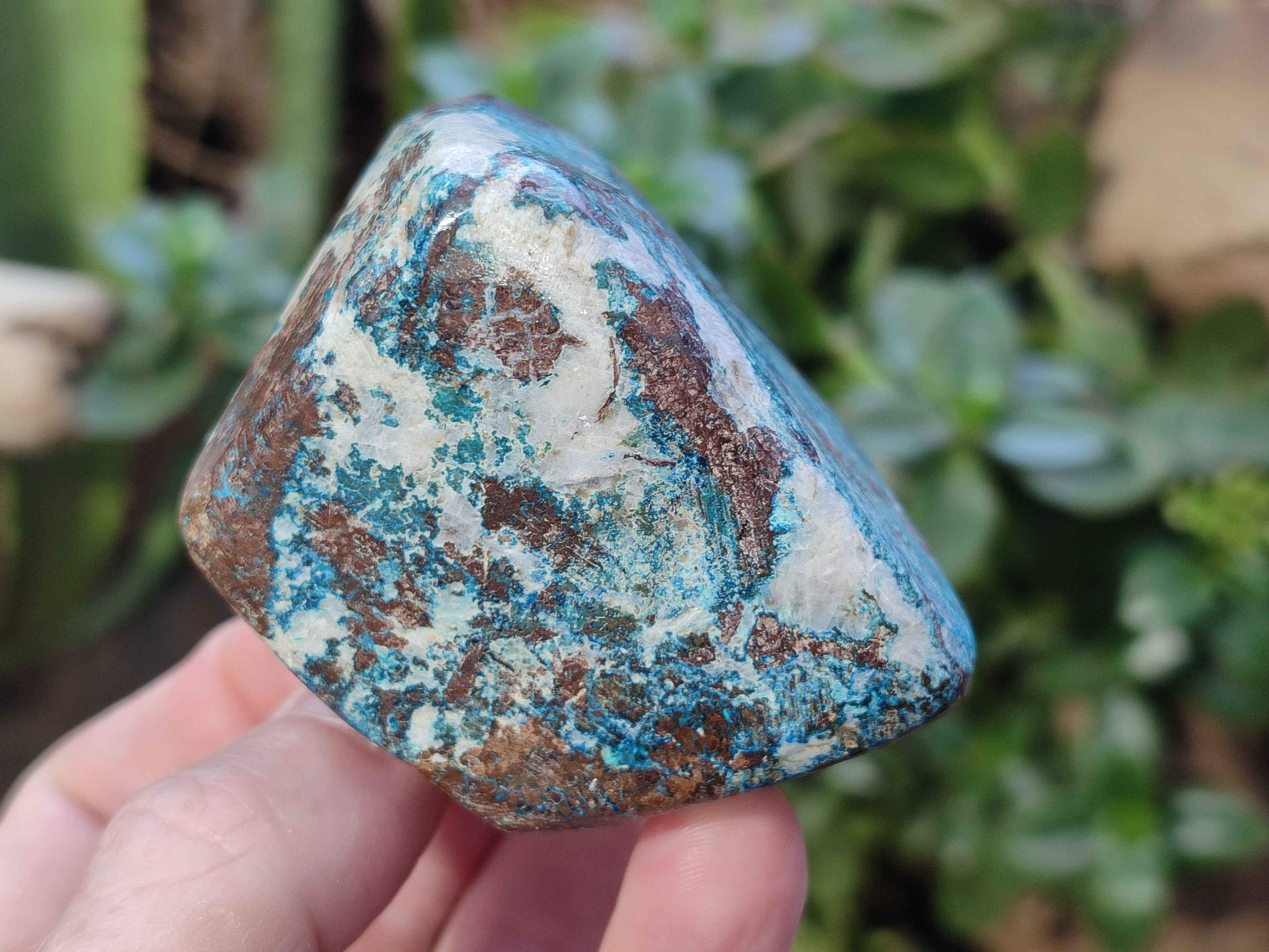Polished Shattuckite with Azurite and Chrysocolla Free Forms x 4 From Congo - Toprock Gemstones and Minerals 