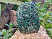 Polished Emerald Mica In Matrix Standing Free Forms x 4 From Mutoko, Zimbabwe - Toprock Gemstones and Minerals 