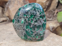 Polished Emerald Mica In Matrix Standing Free Forms x 4 From Mutoko, Zimbabwe - Toprock Gemstones and Minerals 