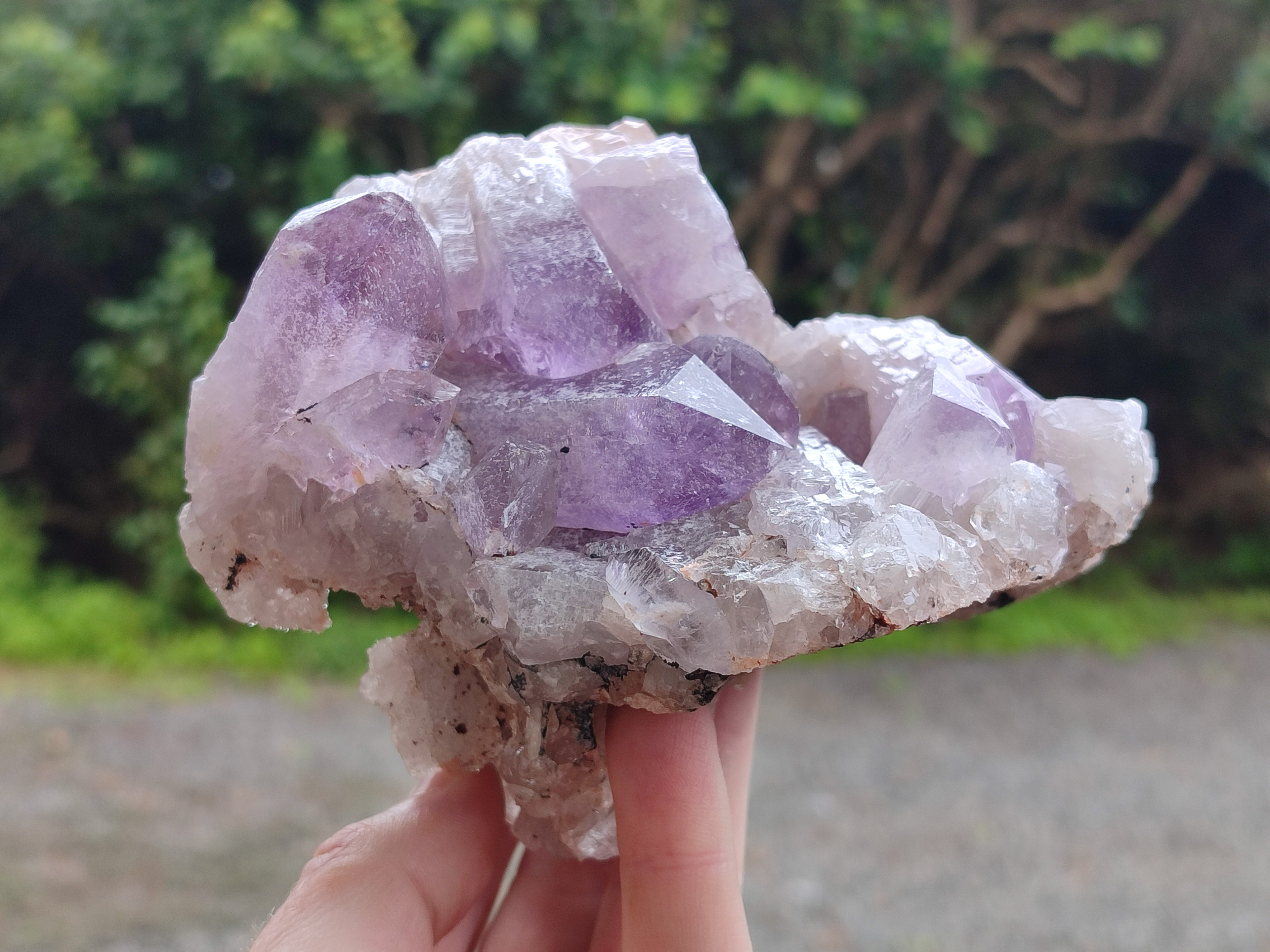 Natural Jacaranda Amethyst Quartz Cluster x 2 From Mumbwa, Zambia - Toprock Gemstones and Minerals 