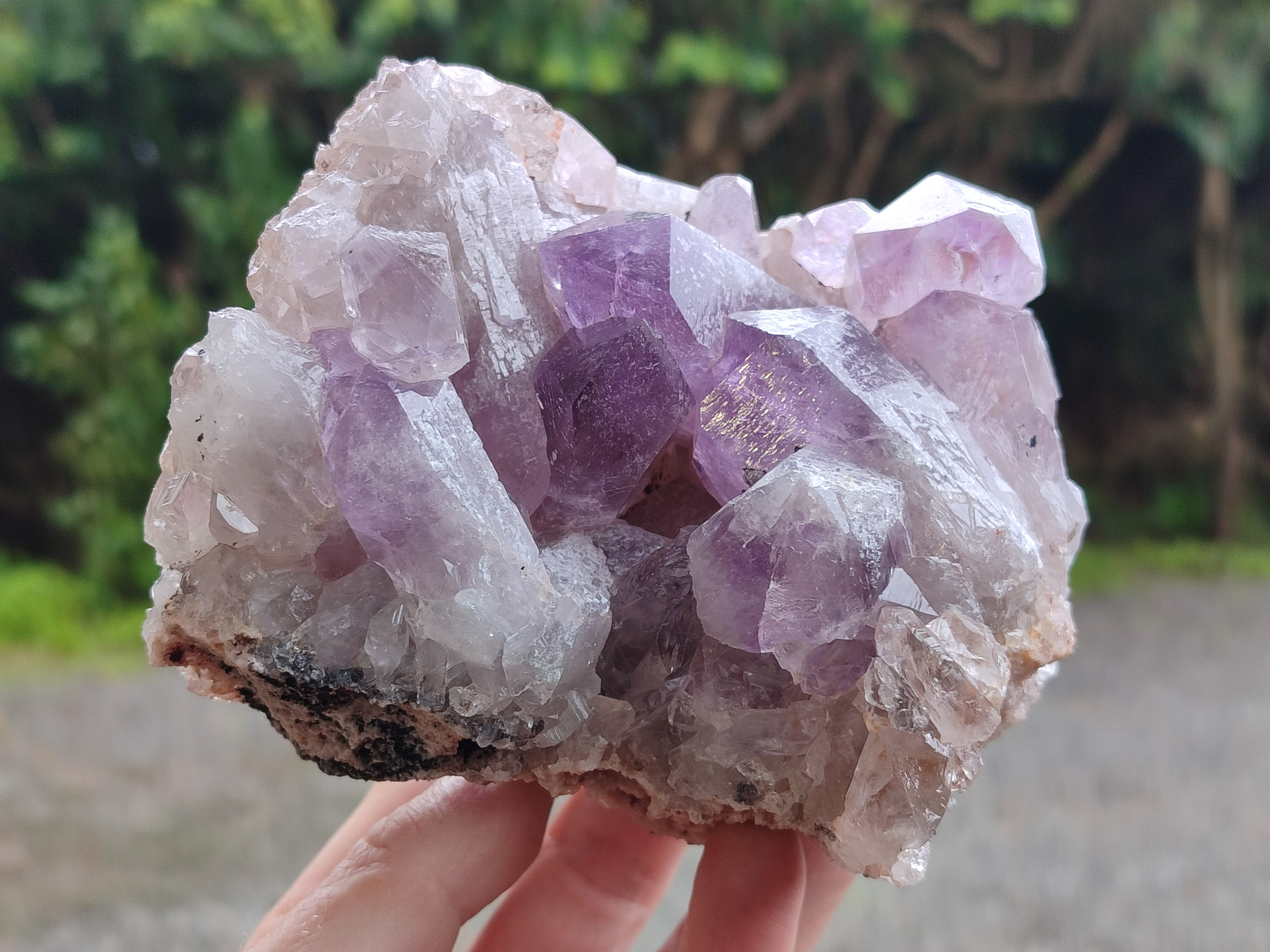Natural Jacaranda Amethyst Quartz Cluster x 2 From Mumbwa, Zambia - Toprock Gemstones and Minerals 