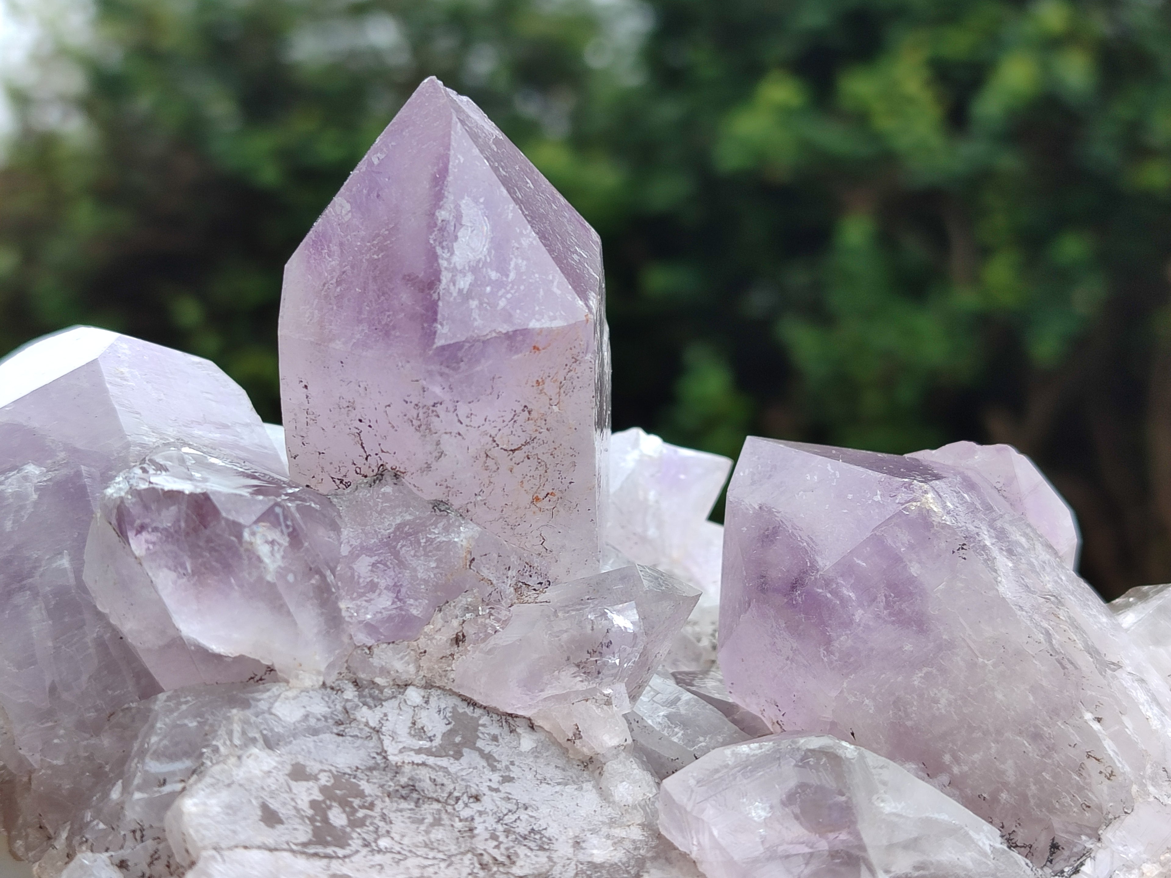 Natural Jacaranda Amethyst Quartz Cluster x 2 From Mumbwa, Zambia - Toprock Gemstones and Minerals 