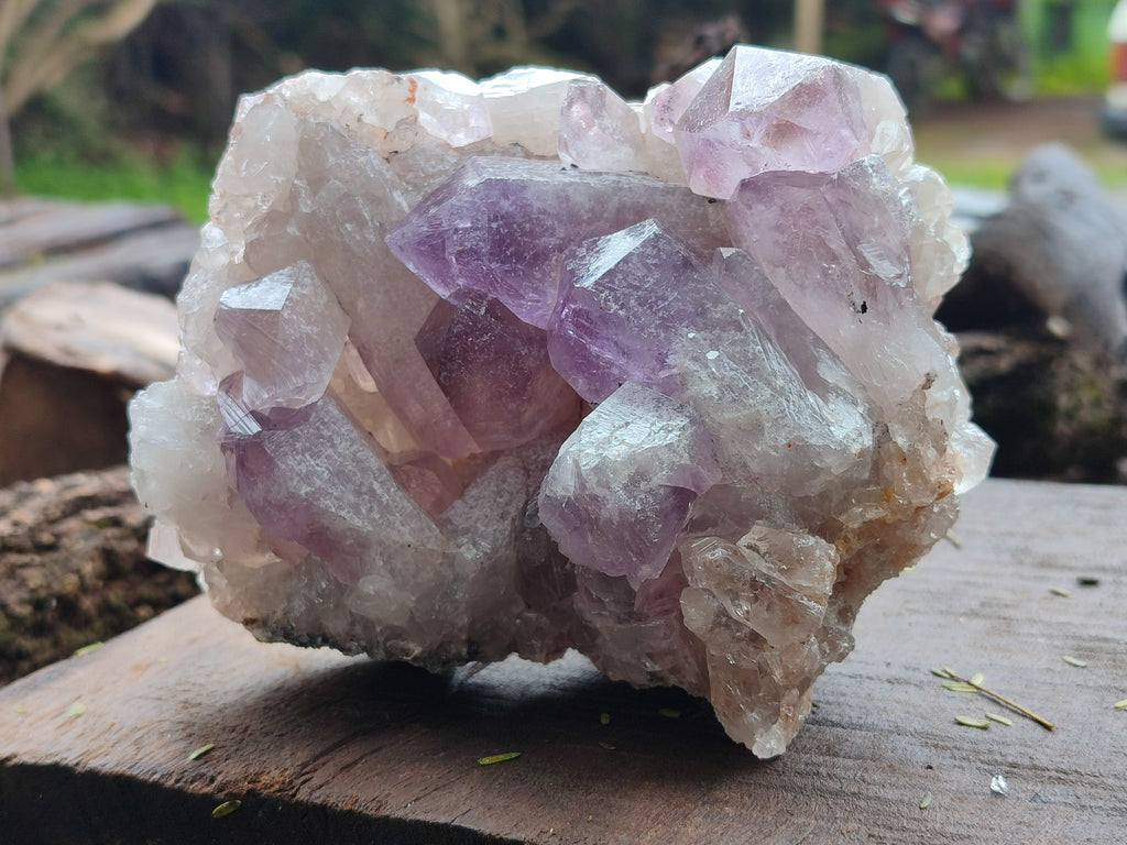 Natural Jacaranda Amethyst Quartz Cluster x 2 From Mumbwa, Zambia - Toprock Gemstones and Minerals 