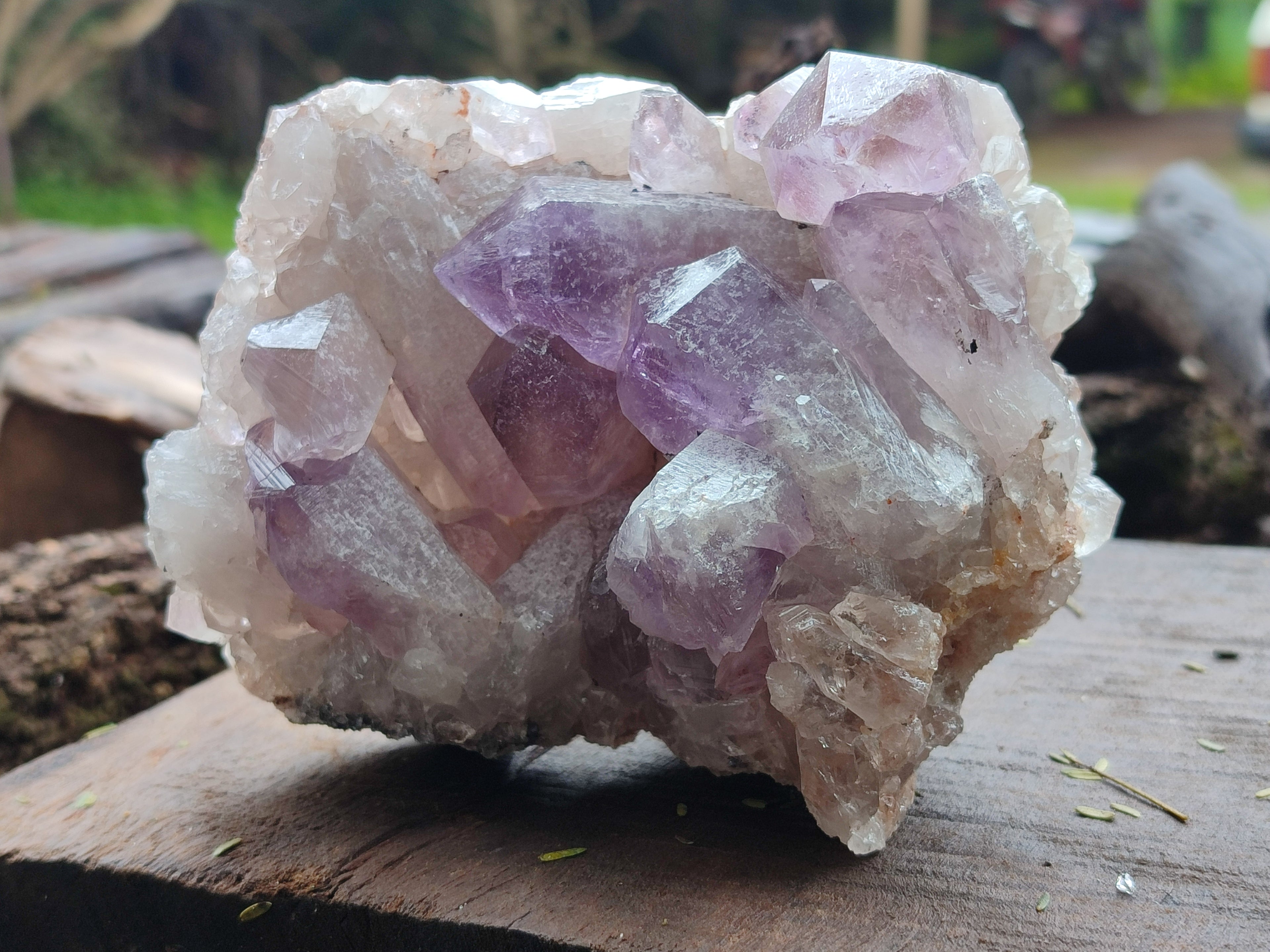 Natural Jacaranda Amethyst Quartz Cluster x 2 From Mumbwa, Zambia - Toprock Gemstones and Minerals 