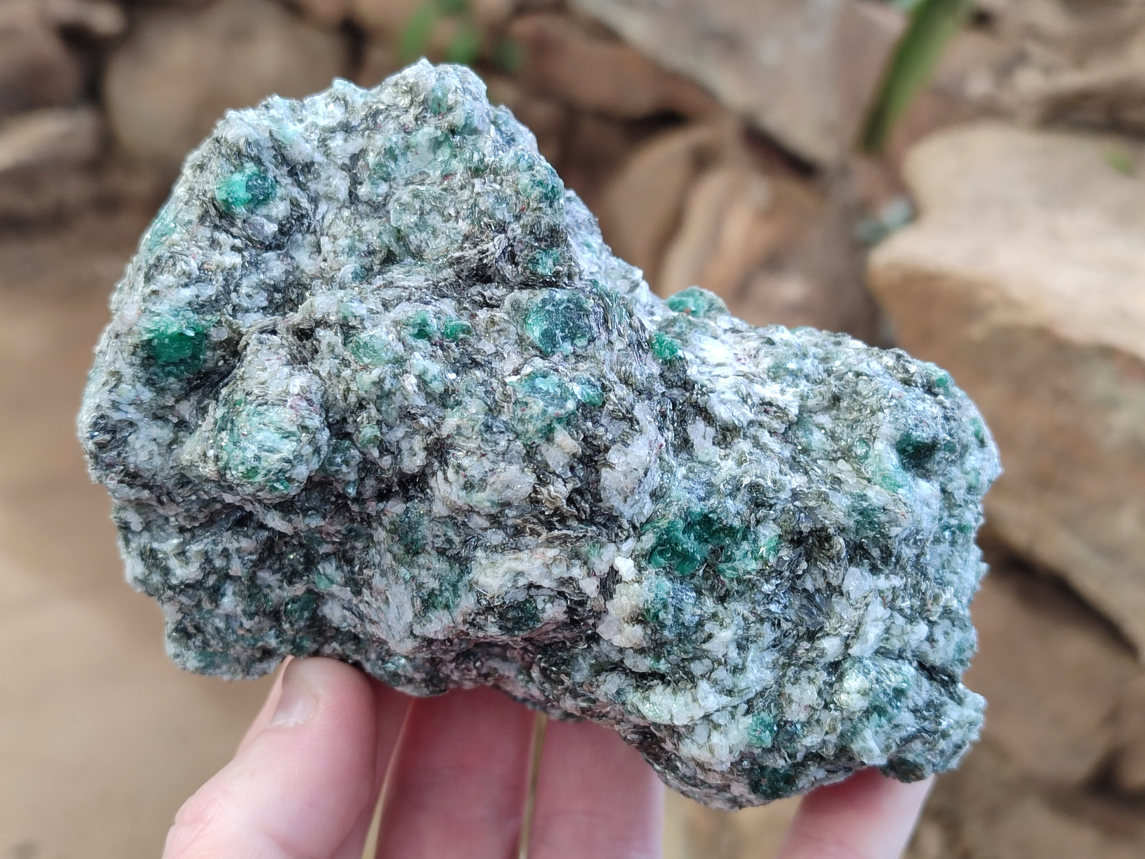 Natural Emerald Mica In Matrix Cobbed Specimens x 3 From Mutoko, Zimbabwe - Toprock Gemstones and Minerals 